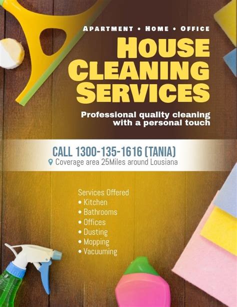 House Cleaning Services Flyer Poster Template Postermywall House