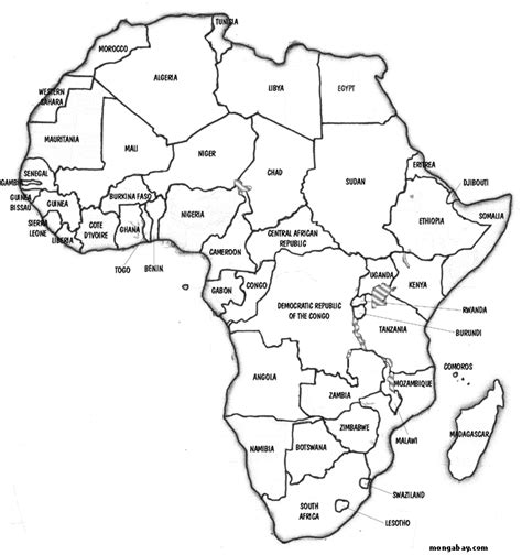 The map of the african continent. Printable Blank Map Of Africa