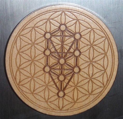 Wooden Tree Of Life Kabbalah Sacred Geometry Symbol Magnet