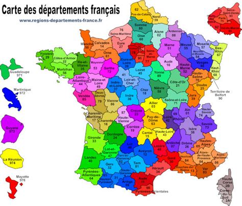 Carte Des Départements Français