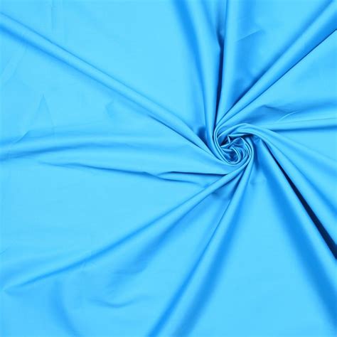 Sky Blue Stretch Cotton Sateen Cotton Fabric Blue