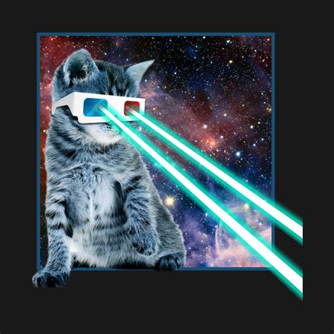 Captain Laser Cat 3d Glasses Space Galaxy Kitty Eye Cat