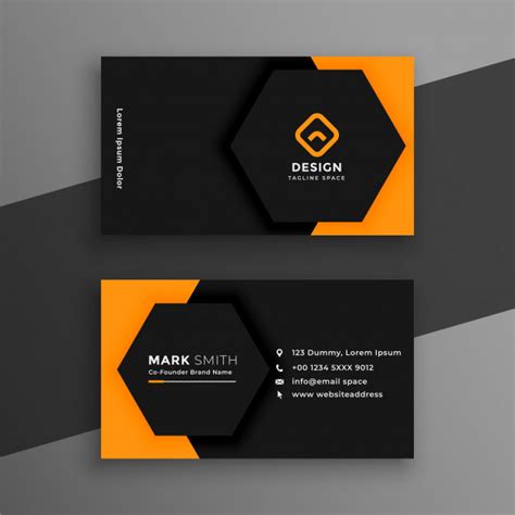 Maybe you would like to learn more about one of these? Free Vector | Elegant minimal black and yellow business card template
