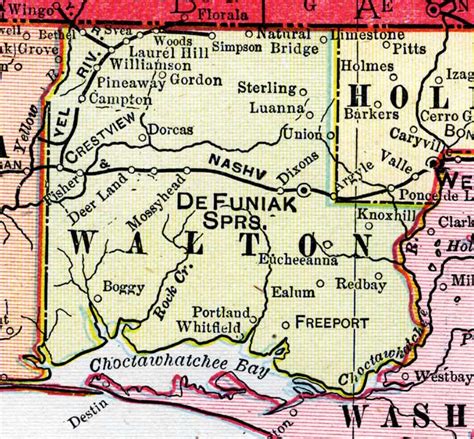 Map Of Walton County Florida 1899