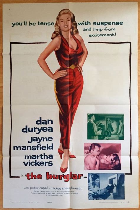 Vintage Original Jayne Mansfield Movie Poster The Burglar Etsy