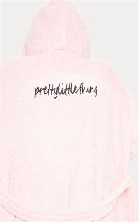 Prettylittlething Plus Pink Fluffy Bath Robe Prettylittlething Usa