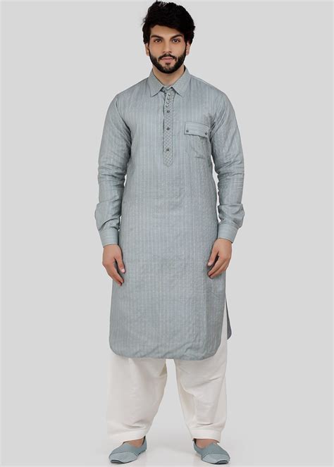 Ethnic Wear Pathani Suit In Grey Color Ubicaciondepersonascdmxgobmx