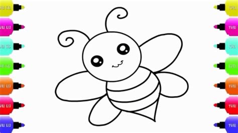 Draw A Cute Honey Bee Easy Step By Step For Kids And Children Bumble