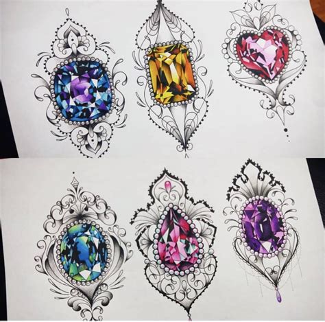 Diamond Turquoise Flower Pearl Neotraditional Tattoo Design Ideas Artofit