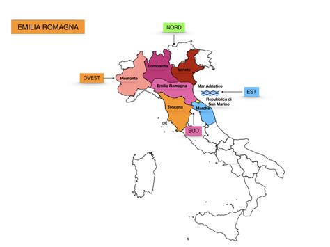 Scegli la regione dal menù e appariranno le regioni confinanti. Geografia - Emilia Romagna - Ho preso dieci