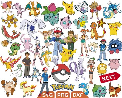 Pokemon Svg Bundle Pokemon Characters For Cricut Pikachu Svg Free
