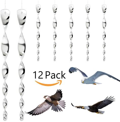 Amazonsmile 12 Pcs Bird Repellent Reflective Scare Rods Hanging