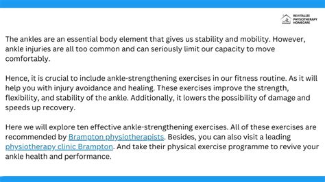 Ppt Ankle Strengthening Exercises For Injury Prevention And