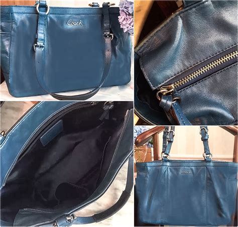 Tote In Midnight Blue Leather Coach Blue Leather Fashion Company