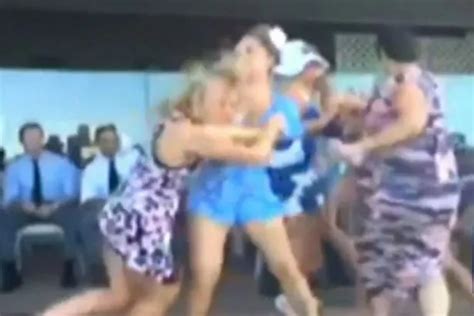 Incredible Ladies Day Brawl Caught On Camera As Women Pull Hair And Punch At Australias