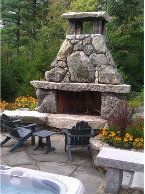 20 Rustic Outdoor Stone Fireplace