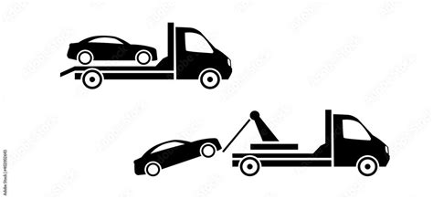 Car Towing Truck Icon Stock Vector Adobe Stock