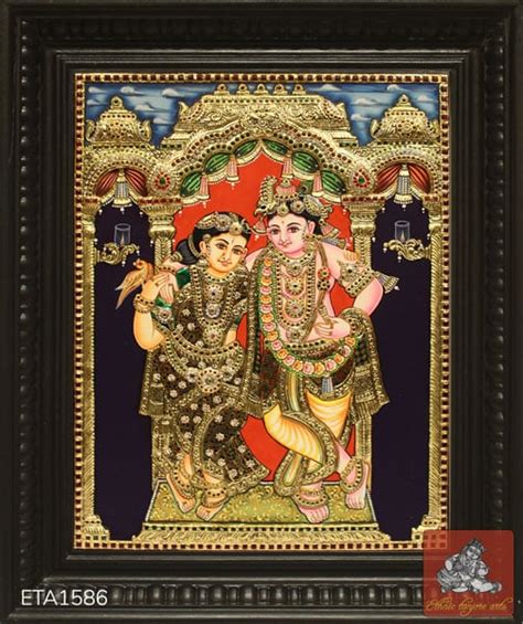 Radha Krishna Tanjore Painting 15x12 Ethnic Tanjore Arts