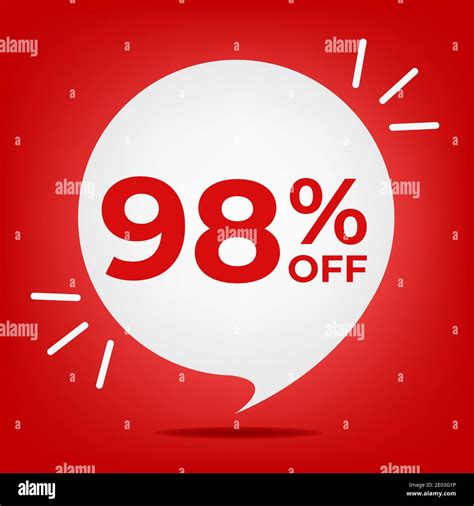 98 Percent Off Banner With Ninety Eight Percent Discount White Bubble