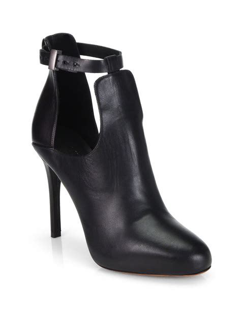 Vince Sonia Cutout Leather Platform Ankle Boots In Black Lyst