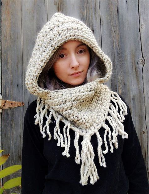 New Crochet Pattern Hooded Cowl With Fringe Hellohappy Hooded Cowl