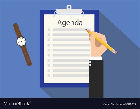 Agenda Meeting To Do List On Clipboard Royalty Free Vector