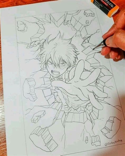 someone is drawing an anime character on paper