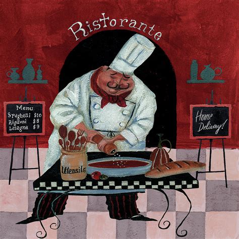 Chef Kitchen Menus Painting By Gregg Degroat