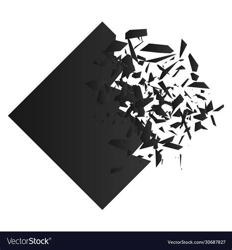 Explosion Effect Shatter Triangle Banner Vector Image