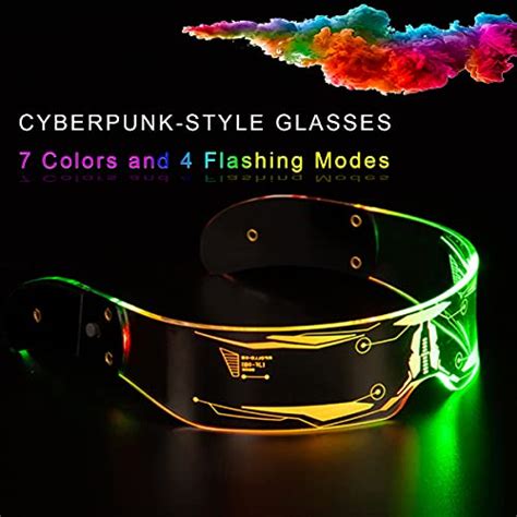 led luminous glasses 7 color cyberpunk led visor glasses futuristic electronic visor glasses