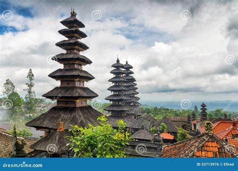 Traditional Balinese Architecture The Pura Besakih Temple Stock Photo