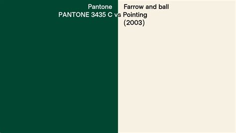 Pantone 3435 C Vs Farrow And Ball Pointing 2003 Side By Side Comparison