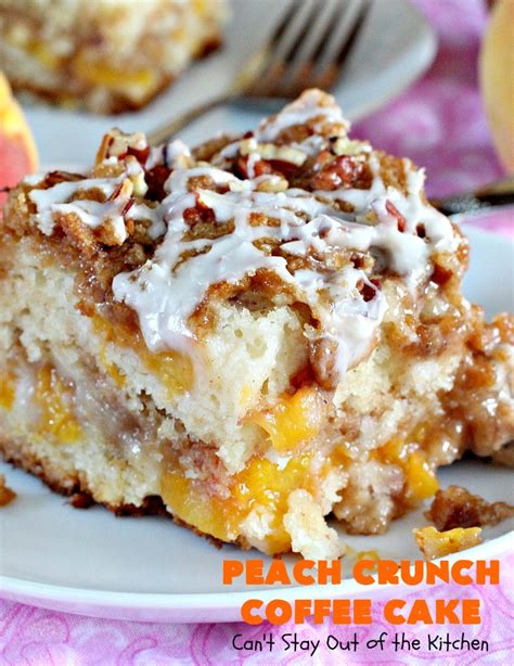 Good morning gluten free coffee cake recipe. Peach Crunch Coffee Cake - Can't Stay Out of the Kitchen