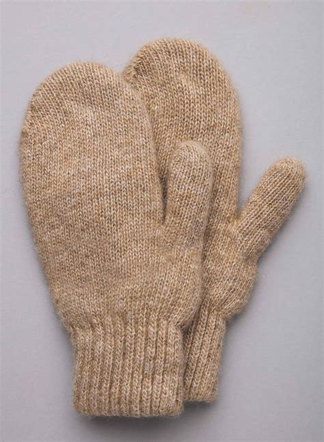 Light Color Camel Wool Adult Mittens