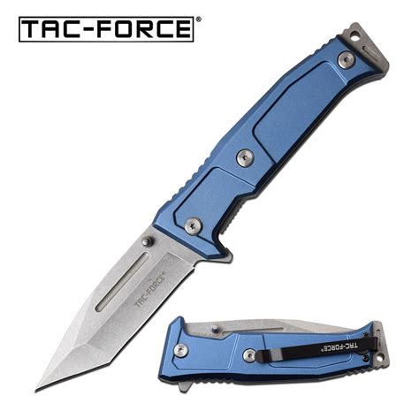 Spring Assist Folding Knife Tac Force 36 Tanto Blade Blue Tactical Edc