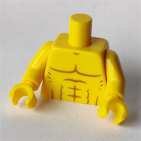 Lego Part C H Pr Torso Bare Chest With Muscles Outline No
