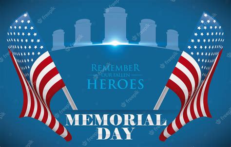 Premium Vector | Memorial Day poster to honor fallen heroes with US