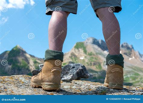 Close Up Of A Hiker S Foots In The Mountain Stock Image Image Of