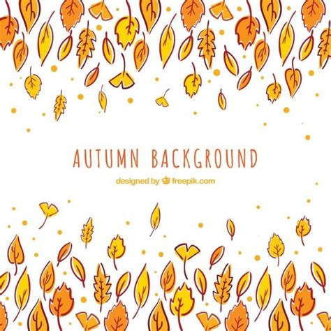 Download Autumn Background With Hand Drawn Leaves For Free How To