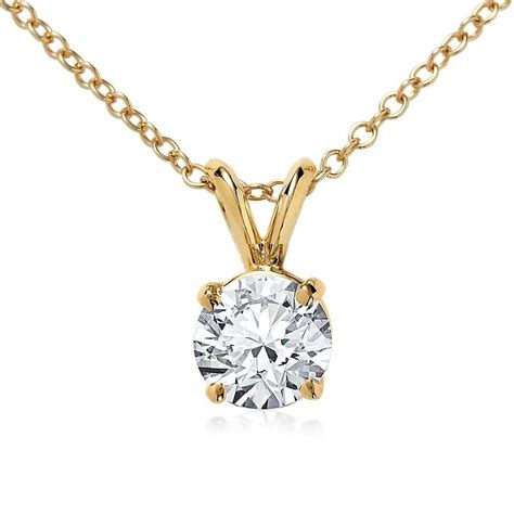 Classic Solitaire Diamond Pendant In K Yellow Gold Ct Tw The Diamond Channel Johannesburg