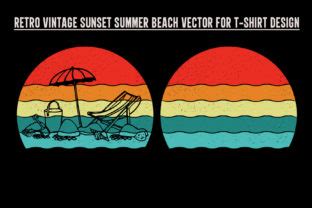 Retro Vintage Sunset With Summer Beach Graphic By T Shirt Tees Creative Fabrica