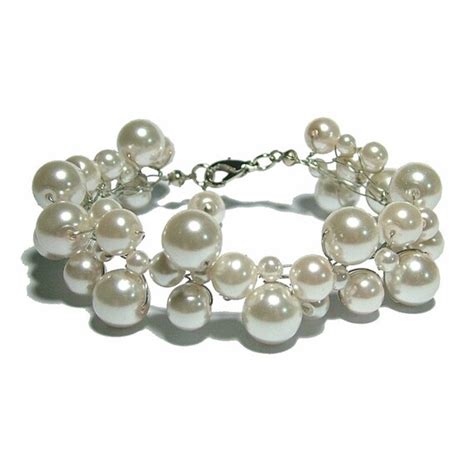 Bridal Bracelet Pearl Bubble Cluster Bracelet Etsy