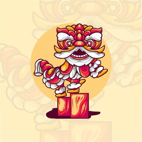 Premium Vector Lion Dance Chinese Illustration