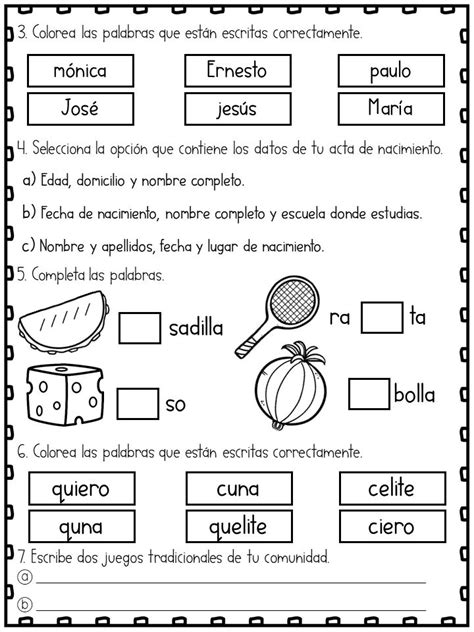 Examen del tercer trimestre segundo grado de primaria Español segundo grado Segundo grado