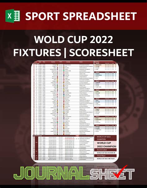 Js813 Ss Xl Fifa World Cup 2022 Fixtures Scoresheet Journalsheet