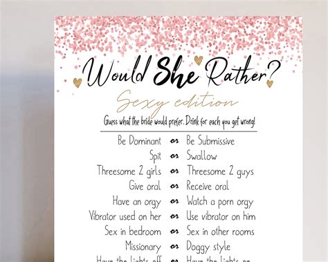 Would She Rather Bachelorette Game Dirty Hens Party Etsy Canada