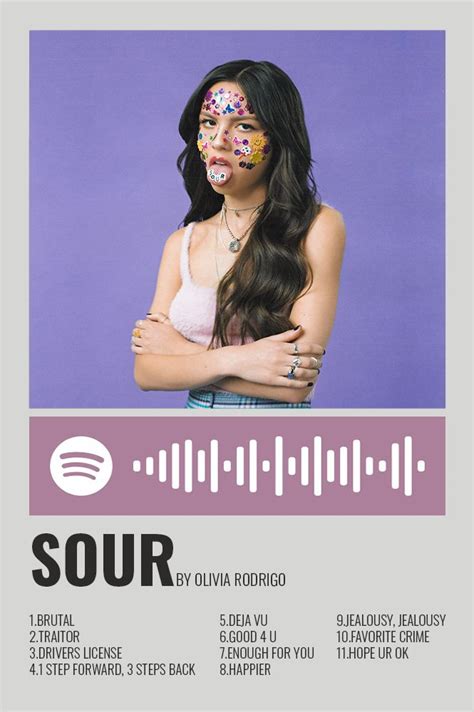 Sour By Olivia Rodrigo Music Poster Design Movie Posters Minimalist