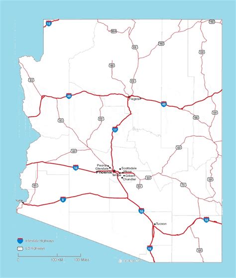 Arizona Capital Map Large Printable And Standard Map Whatsanswer