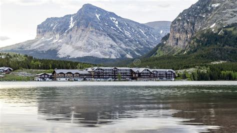 Famous Hotel In Many Glacier Part Of Glacier National Park Editorial