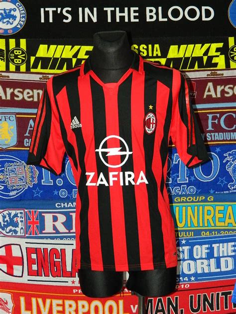 Corbata con logotipo del ac milan. AC Milan Home football shirt 2003 - 2004. Sponsored by ...
